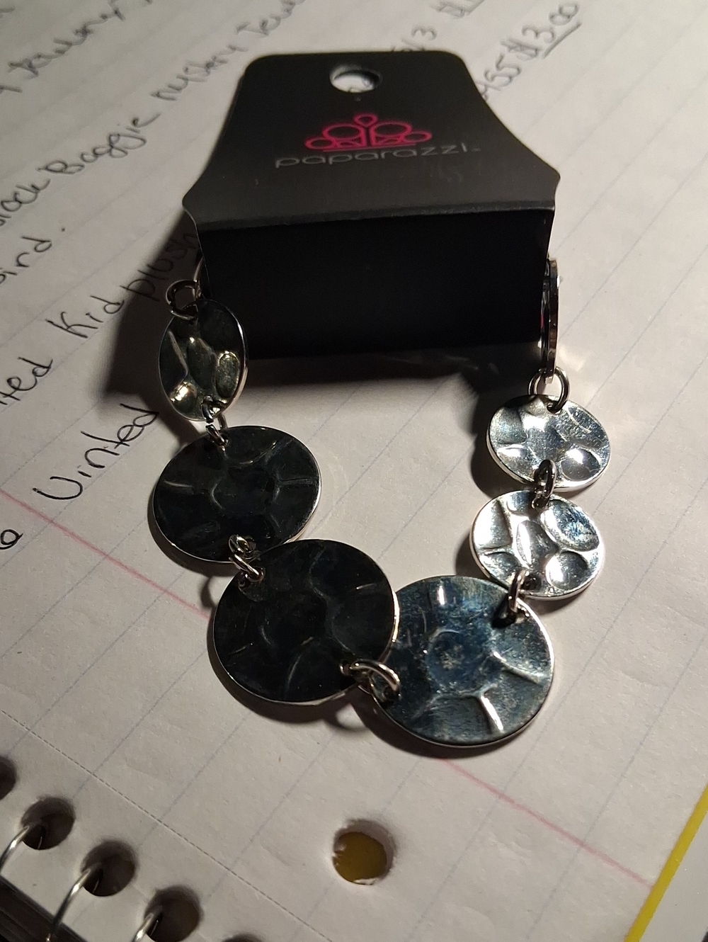 paparazzi Silver Textured Disc Link Bracelet